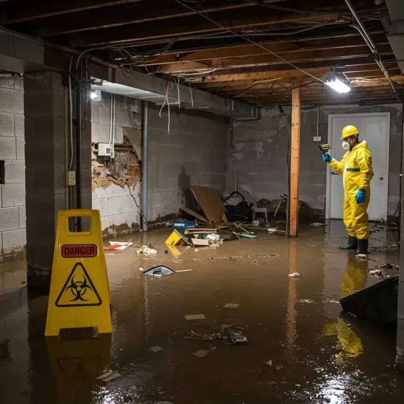 Flooded Basement Electrical Hazard in Belton, SC Property